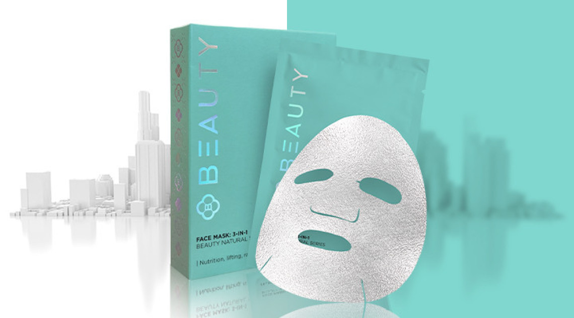 Бетке арналған маска: 1-де 3.